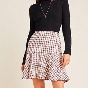 Anthropologie Bobbie Plaid Flounced Mini Skirt